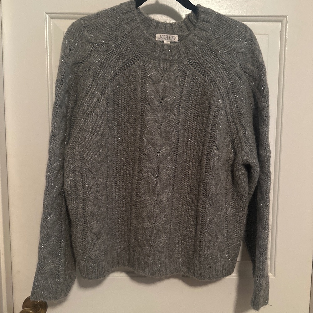 J. Crew Gray Sweater with Metallic Thread